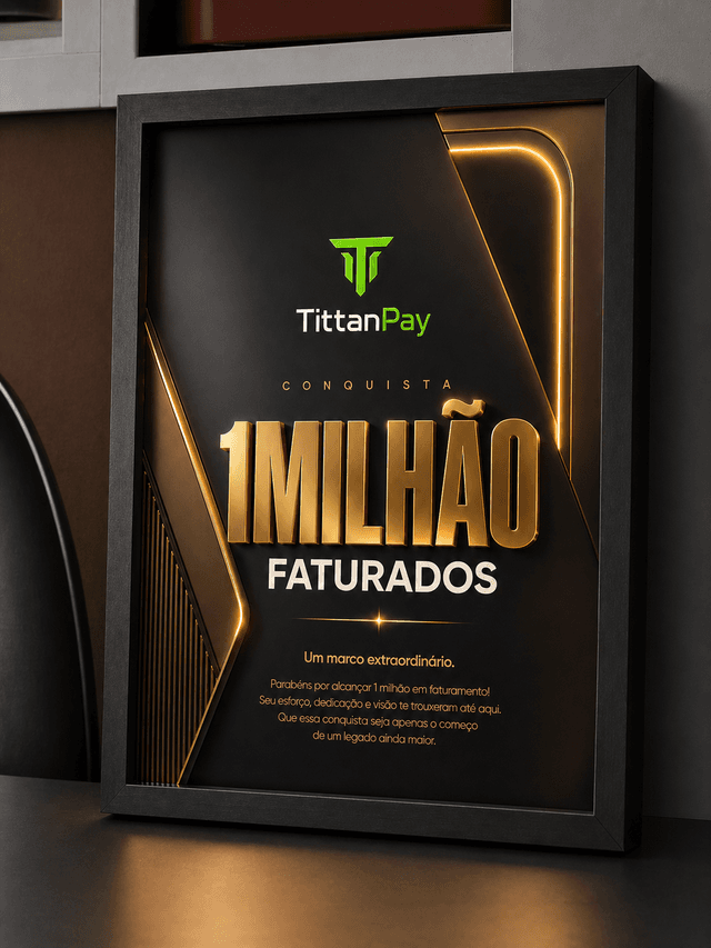 Placa 1 Milhão Faturados TitanPay